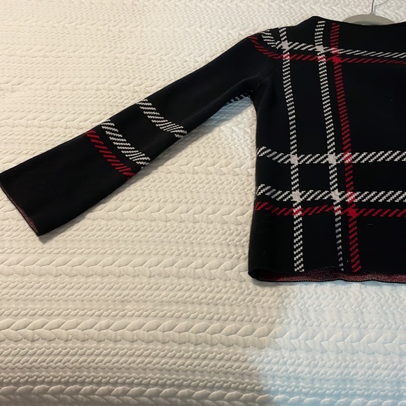 Ann Taylor Black, Red, and White mock neck sweater - XS - Picture 2 of 5